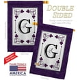 thumbnail image 3 of Breeze Decor BD-SB-HS-130007-IP-BO-D-US09-BD 28 x 40 in. Vertical Classic G Initial Interests Simply Beauty Impressions Decorative Double Sided House Flag Set with Pole & Bracket Hardware, 3 of 5