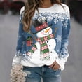 thumbnail image 2 of HNMKIU Vêtements pour Femmes Haut de Noël Chandail en Molleton Imprimé Bonhomme de Neige Décontracté Manches Longues Col Rond Chandail Ample, 2 of 4
