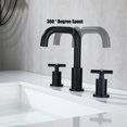 thumbnail image 4 of Adorer Matte Black 8 Inches Bathroom Faucet with Pop-up Drain, 2 Handle Widespread Bathroom Sink Faucet 3 Hole - 33163BK, 4 of 7
