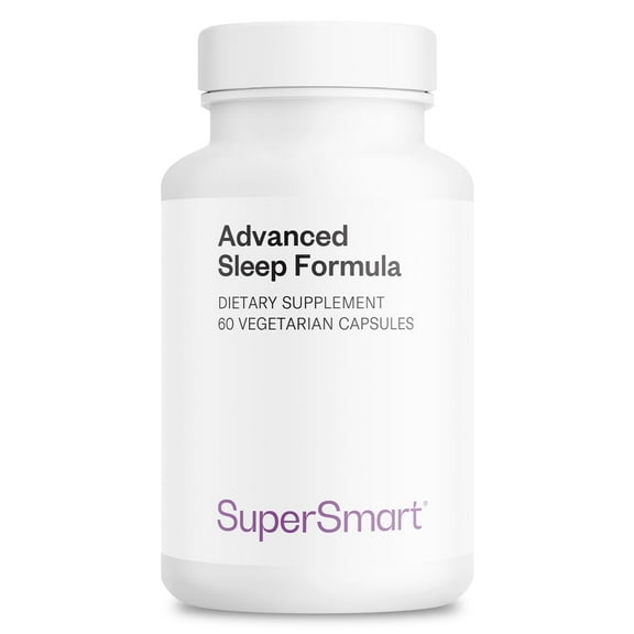 SuperSmart - Advanced Sleep Formula - with Melatonin, Valerian Root - Sleep Aid Supplement | Non-GMO & Gluten Free - 60 Vegetarian Capsules