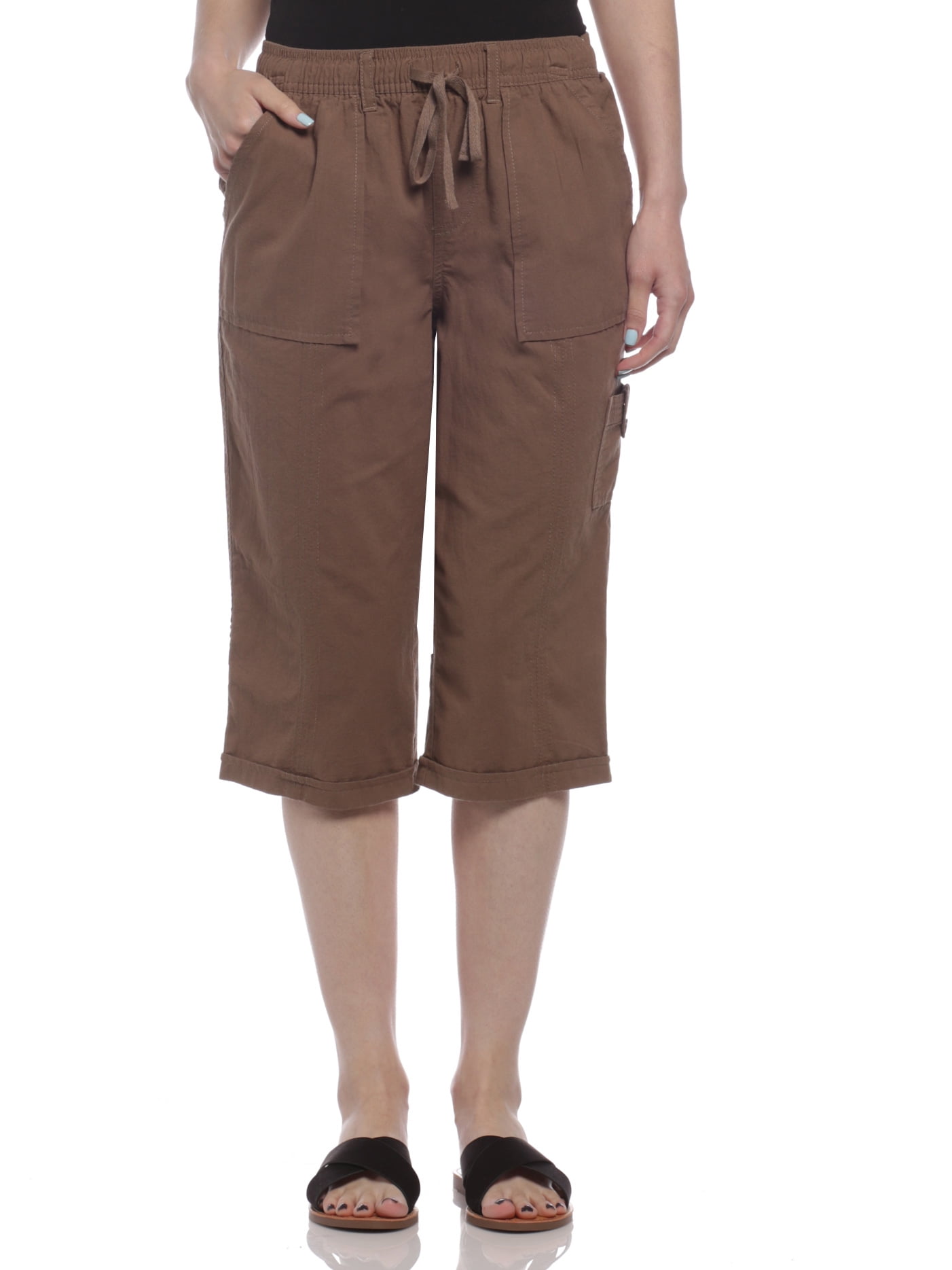 Erika Erika Women's Janae Cotton Capri Pants, Pine Cone, Small