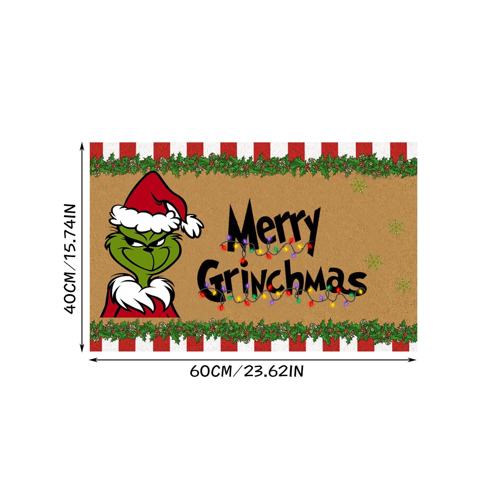 QISIWOLE Christmas Doormat ,Winter Holiday Indoor Outdoor Home Garden  Non-Skid Floor Mat,Christmas Decorative Rubber Door Rug, 19.7*31.5” 