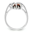 thumbnail image 2 of Solid 14k White Gold 12x6mm Marquise Garnet January Red Gemstone Diamond Engagement Ring Size 5.5 (.012 cttw.), 2 of 6