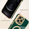 thumbnail image 2 of for iPhone 12 Pro Max Case [Support for Magsafe] Love Heart Pattern Magnetic Plating Electroplate Luxury Elegant Case Camera Protector Soft Shockproof Protective Corner Back Cover -Green, 2 of 12