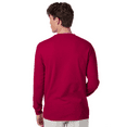thumbnail image 3 of Hanes Beefy-T Long Sleeve Casual T-Shirt, Crewneck Everyday Casual Tee, Deep Red, M, 3 of 5
