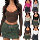 thumbnail image 5 of Spice Qirls T-Shirt Knit Sweater Threaded Top V-Neck Long Sleeve Shirt, 5 of 8