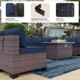 thumbnail image 4 of Gotland Outdoor Patio PE Rattan Wicker Furniture Set with 43" Propane Fire Pit Table 10 Pieces Steel, 4 of 7
