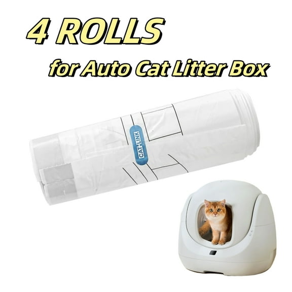 4 Rolls Cat litter Trash Bags, Suit for  Automatic Litter Box, CATLINK Waste Bag for Scooper SE/SE Lite