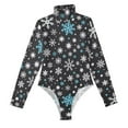 thumbnail image 3 of joogoo Snowflakes Women's Mock Turtle Neck Long Sleeve Bodysuit M, 3 of 8