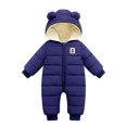 thumbnail image 1 of BULLPIANO 3-12 Months Baby Boys Girls Winter Snowsuit Toddler Warm Fleece Lining Hooded Romper Infant Zipper Winter Coat Jumpsuit, 1 of 5