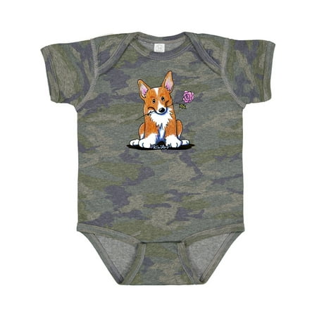 

Inktastic Flower Corgi Gift Baby Boy or Baby Girl Bodysuit