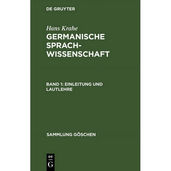 Sammlung Göschen: Einleitung und Lautlehre (Hardcover)