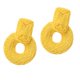 thumbnail image 1 of Pendientes colgantes de ratán tejido con aro, accesorios bohemios, trenza personalizada hecha a mano Amarillo, 1 of 6
