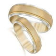 thumbnail image 2 of Pompeii3 Gold Matching His Hers Two Tone Wedding Band Ring Set, 2 of 5