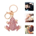 thumbnail image 5 of Llavero de rana con diamantes de imitación, adorable llavero de rana, lindo llavero, joyería de rana kawaii, llavero de rana para mujeres y niñas, llaves de coche, carteras, mochilas, 5 of 5