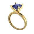 thumbnail image 2 of Solitaire Engagement Ring for Women - 2ct Simulated Tanzanite in 18K Yellow Gold Promise Ring, 2 of 6