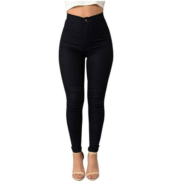 Women's High Waist Stretch Denim Skinny Leggings Jegging