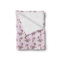 thumbnail image 2 of Bird Soft Flannel Fleece Throw Blanket, Romantic Arrangement of Rhythmic Exotic Flying Animals Rose Flowers, Cozy Plush for Indoor and Outdoor Use, 50" x 70", Pale Mauve Multicolor, by Ambesonne, 2 of 5
