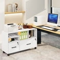 thumbnail image 3 of 2 Drawer File Cabinet with Lock, Rolling File Cabinet for Home Office Fits Files Letter/Legal/F4/A4, Filing Cabinet 2 Drawer with Adjustable Shelf & 2 Lockable Wheels (White), 3 of 18