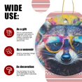 thumbnail image 3 of Cute Raccoon Wearing Sunglasses Against Colorful Background - Christmas Ornament Xmas Keepsake Ceramic Ornaments Holiday Decorations for Tree Christmas Gift Ideas 2.95in, 3 of 6