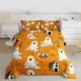 thumbnail image 2 of Manfei Happy Halloween King Size Comforter Sets,Cartoon Ghost Bedding Comforter Set,Spooky Pumpkin Lantern Bedding Set For Kids Girls,Breathable Home Decor Reversible,3-Piece, 2 of 8