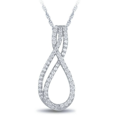 1/2 Carat T.W. Diamond 10kt White Gold Fashion Pendant, 18 Chain
