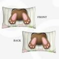 thumbnail image 2 of Hirioo Brown Bunny Bottom And Easter Eggs for Plush Pillow Cover for Bedroom and Living Room ,Elegant, Comfortable Home Decor-16"x24", 2 of 6