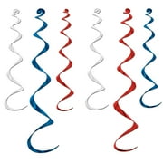 Twirly Whirlys 4-24" & 2-36" Assorted Red, White, Blue - 6 Pack (6 Per Package)