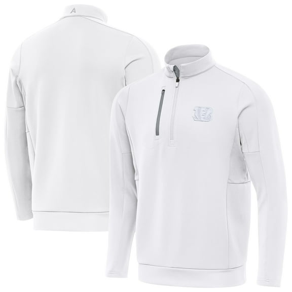 Men's Antigua White Cincinnati Bengals Generation Quarter-Zip Top