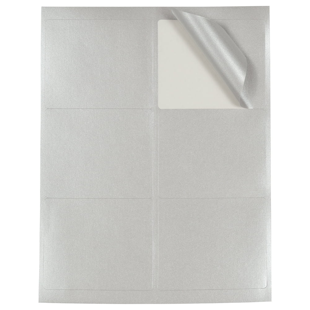JAM Paper Shipping Address Labels, Large, 3 1/3 x 4, Metallic Silver, 120 per Pack