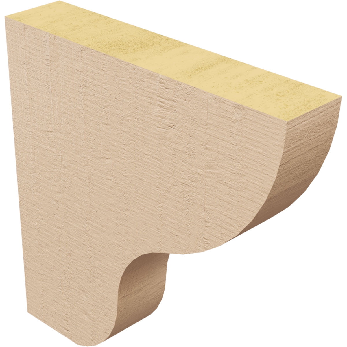 2"W x 10"D x 10"H Thin Greensboro Rough Cedar Woodgrain TimberThane Corbel, Primed Tan