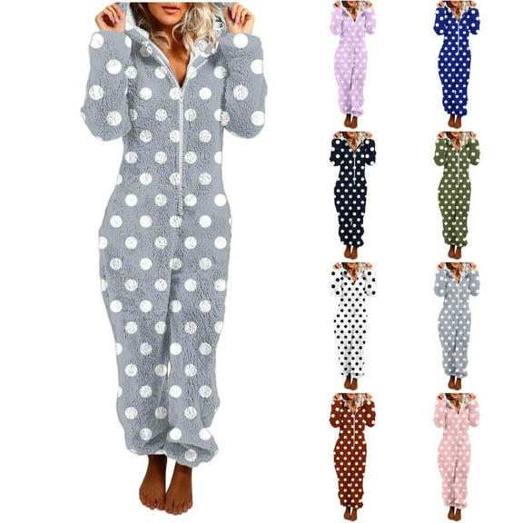 YOIAVAIOY Womens One Piece Pants Fuzzy Fleece Warm Winter Pajamas Jumpsuits with Hood Zip Up Plush Loungewear Black M