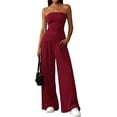 thumbnail image 4 of PRETTYGARDEN Summer Sets Women 2 Piece Outfits Asymmetrical Tube Tops and Pants Beach Vacation Airport Matching Lounge Set, 4 of 8