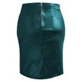 thumbnail image 6 of Leather Pencil Skirt for Women High Waisted Lace Up Bodycon Side Slit Faux Leather Mini Skirt, 6 of 8