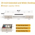 thumbnail image 3 of Dual Monitor Stand Riser with Drawers Extra Long Wood Desk Organizer Desktop Riser for Laptop Printer Computer TV Perfect for Home Office, 3 of 8