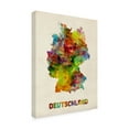 thumbnail image 3 of Trademark Fine Art Michael Tompsett Germany Watercolor Map Canvas Wall Art - 14x19, 3 of 5