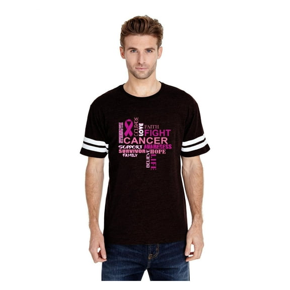 Mens Football Fine Jersey T-shirts - Fight Breast Cancer