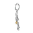 thumbnail image 2 of 14K Two-Tone Gold Charm Pendant Diamond Round Fleur De Lis, 2 of 4
