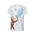 thumbnail image 3 of Curious George Kids Tshirt Short Sleeve Crewneck T-Shirts Boys Girls 3D Cartoon Casual Shirts, 3 of 5