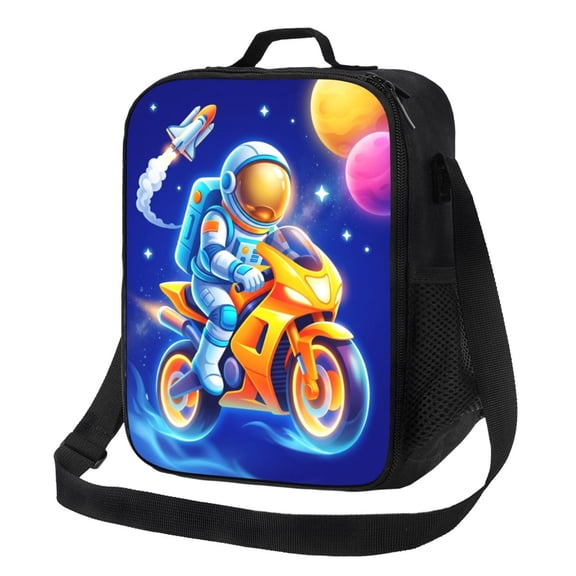 Astronaut Insulated Lunch Bag Reusable Leakproof Thermal Meal Prep Tote With Adjustable Crossbody Shoulder Strap For Work Office Picnic Beach Travel Daily