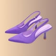 thumbnail image 2 of Miluxas Women's Slingback Kitten Heels Closed Pointed Toe Wedding Party Dress Pumps Shoes Purple 9.5(43), 2 of 5