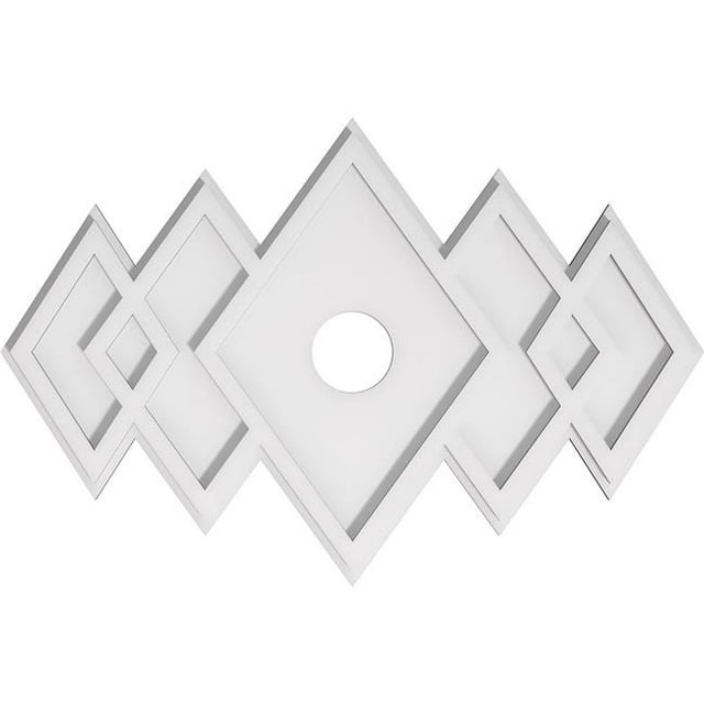 Ekena Millwork CMP26X17ZE-03000 3 in. ID x 8 in. Rectangle Zoe Architectural Grade PVC Contemporary Ceiling Medallion