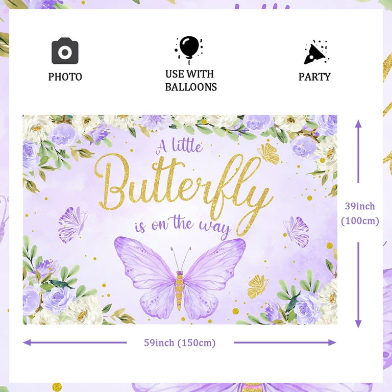 Tovaglia decorativa per baby shower, a little butterfly is one