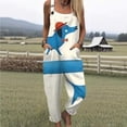 thumbnail image 2 of Boho Floral Oversized Jumpsuit, Baggy Wide Leg Overalls, Plus Size Rompers with Pockets, Comfy Casual Summer Outfits, Trendy Y2K Going Out Beach Vacation Outfits,Sky BlueXXL, 2 of 5