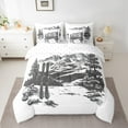 thumbnail image 2 of jejeloiu Ski Sport Game 7-Piece Bedding Comforter Set,Winter Narural Scenery King Bedding Sets,Pine Snow Mountain Scenery Bed Sheets For Men Women,Breathable Home Decor Reversible, 2 of 8