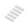 thumbnail image 1 of Unique Bargains 5Pcs 0.5 Ohm Resistors, 10W Ceramic Cement Resistor Power Cement Resistor Kit Tolerance 5% for Power Adapters Audio, 1 of 4