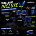 thumbnail image 3 of Bateria Acustica Audiotek  23 Pul 5 Piezas Azul Platillos Atriles Bombo, 3 of 6