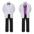 thumbnail image 2 of 7pc Boy Formal Black & White Suit Tux Set Satin Necktie & Vest Baby Sm-20 Teen, 2 of 3