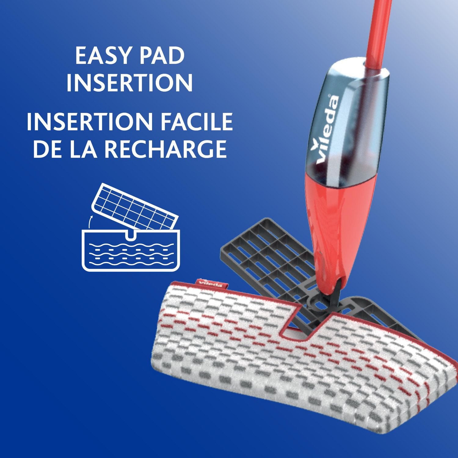 Recharge Vadrouille ProMist Max de Vileda - Réutilisable et lavable, Tête de remplacement 1 pièce