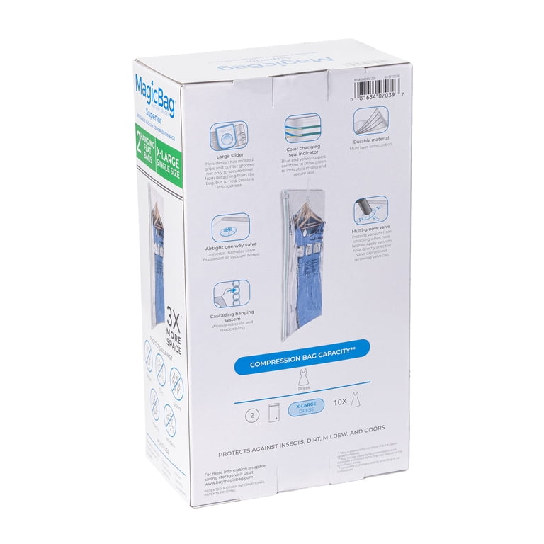 X-Large Hanging Vacuum Storage Bags, 2-Pack Compression photo 2